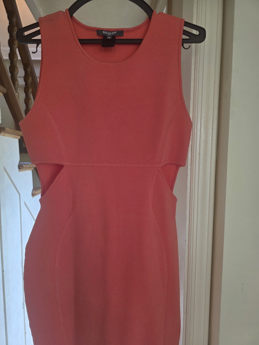 Scoop Coral Cutout Midi Dress by Scoop